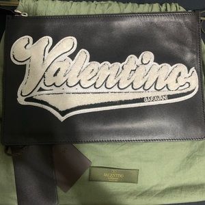 Valentino Garavani Logo Leather Pouch